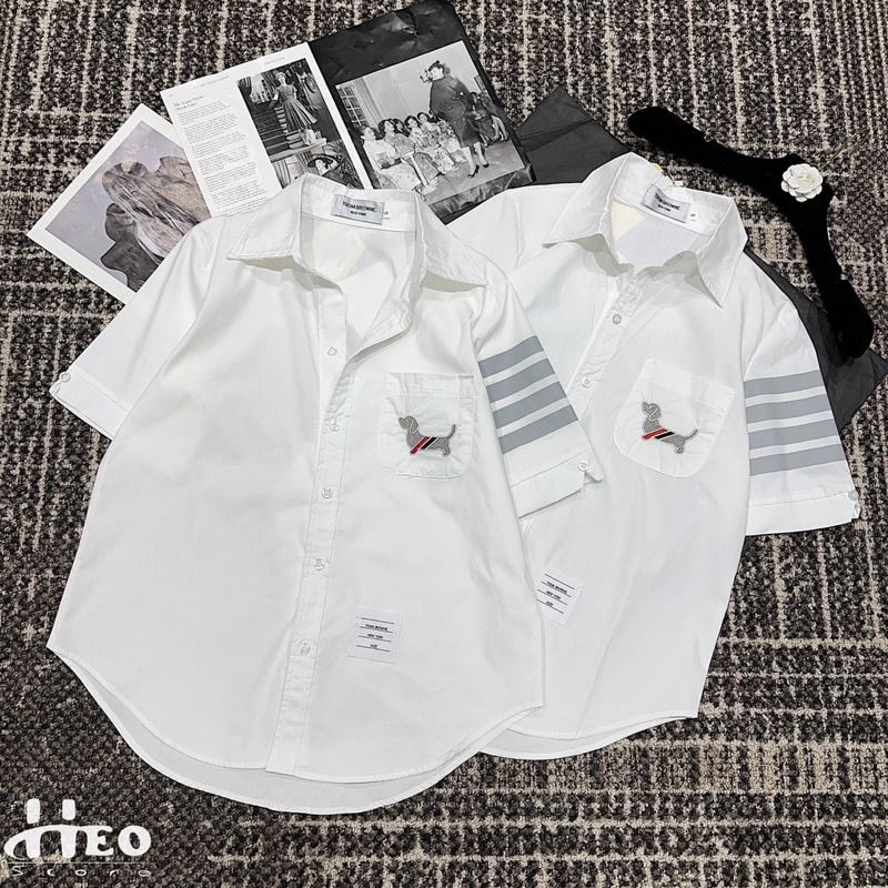 ( SALE ) Áo sơ mi cộc tay thom cún thêu