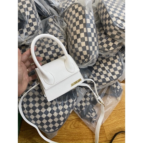 Túi xách nữ đeo chéo mini chữ Jac nổi size 15 da sần đẹp không để vừa điện thoại h94