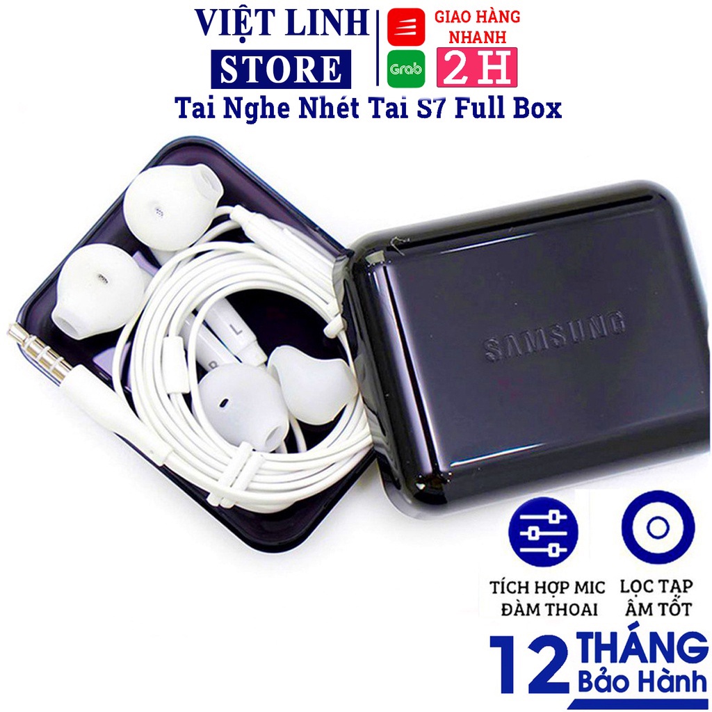 Tai Nghe nhét tai s7, tai nghe chân tròn 3.5mm. âm bass chất lượng rõ ràng, hàng full box - Việt Linh Store