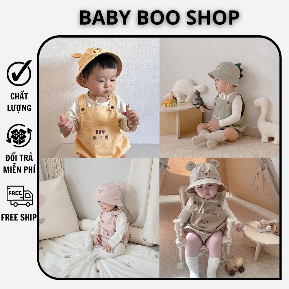 Set áo liền quần tam giác kèm mũ hình gấu cute, bộ quà tặng cho bé sơ sinh cực đẹp BABY BOO SHOP