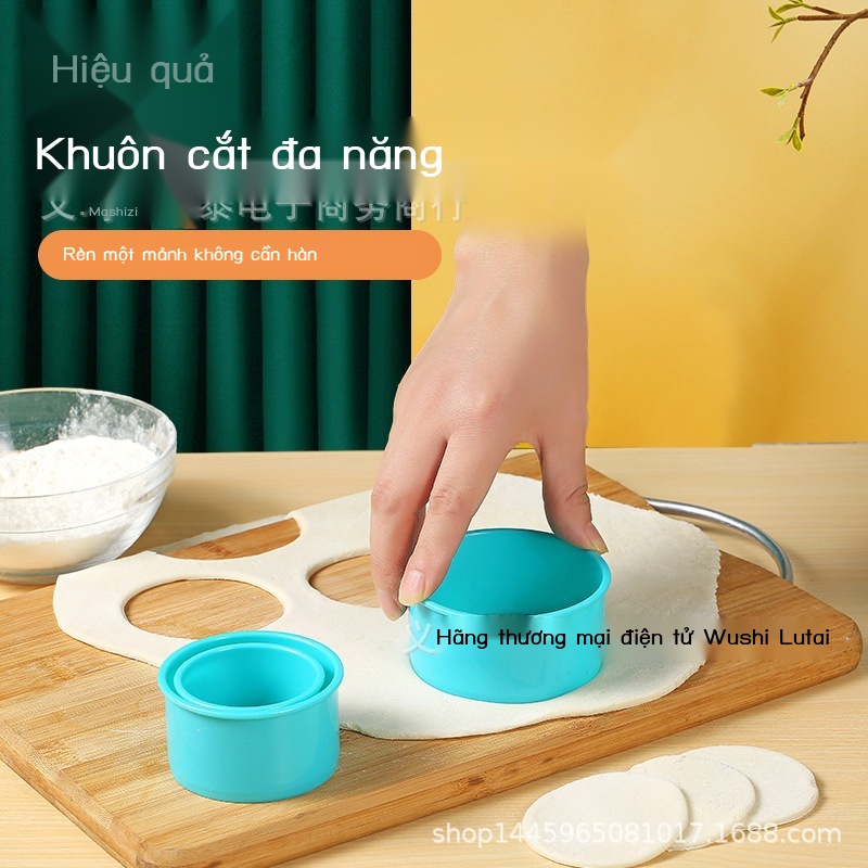 Dụng Cụ Nướng Bánh Đa Năng Khuôn Bánh Quy Cắt Trái Cây Mousse Hình Tròn Sáng Tạo Bánh Bao Cắt 8 Bộ Khuôn