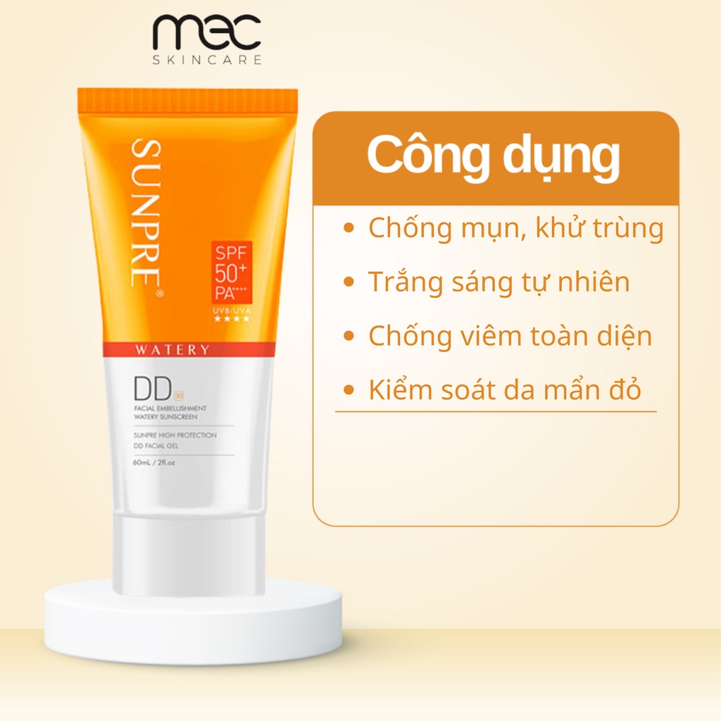 Kem chống nắng có màu Mona Frema SUNPRE DD SPF50+ 60ml - Mecskincare