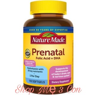 Vitamin bầu Prenatal Multi + DHANature Made Mỹ 150v