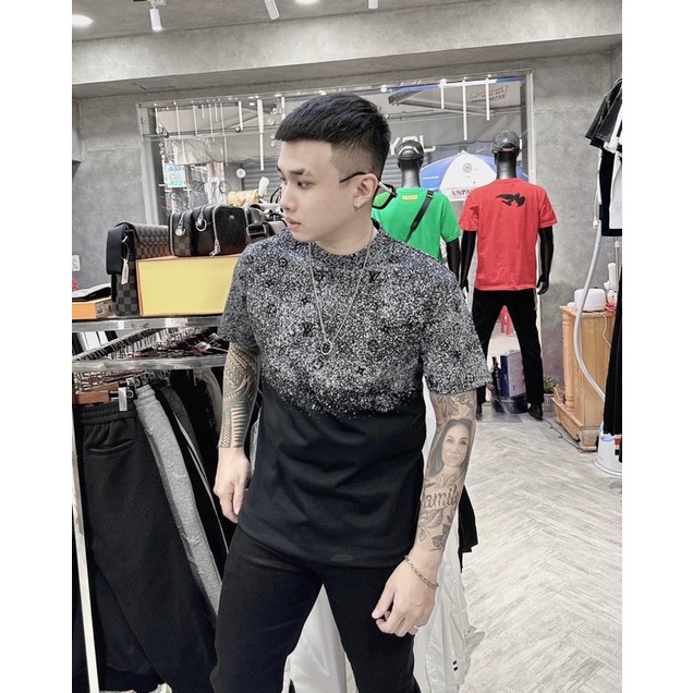 Áo Phông Nam Cổ Tròn Was Lv 2 màu trắng đen cực chất cho mùa hè