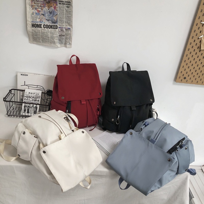 Balo HALY  nam nữ vải da PU Hàn Quốc phong cách đơn giản , balo đi học đi chơi, đựng vừa laptop