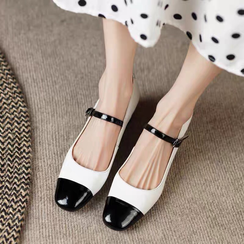 Giày Búp Bê Mary Jane 2 Màu Mẫu Mới Mũi Tròn Mã M7