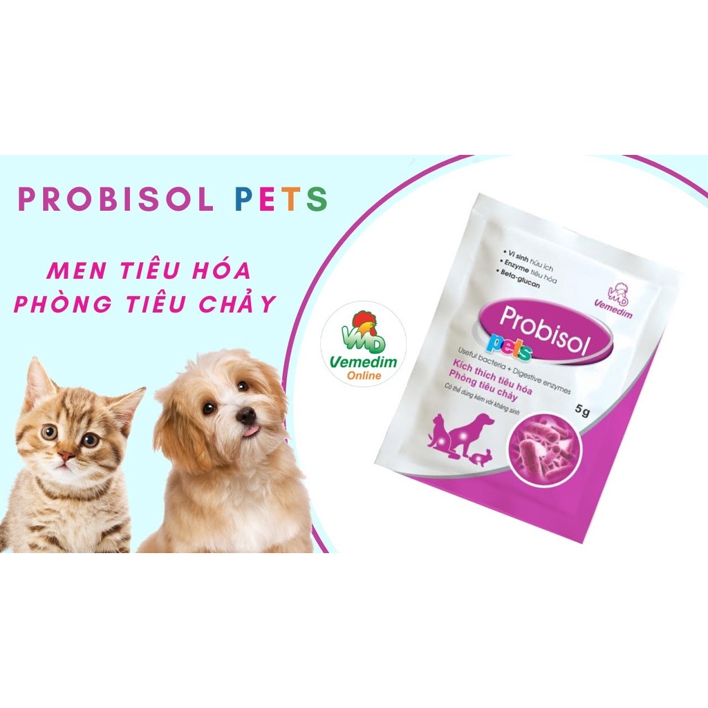 PROBISOL Men Tiêu Hóa Cho Chó Mèo - Rối loạn tiêu hóa, tiêu chảy, táo bón, khử mùi hôi phân và cân bằng vi sinh