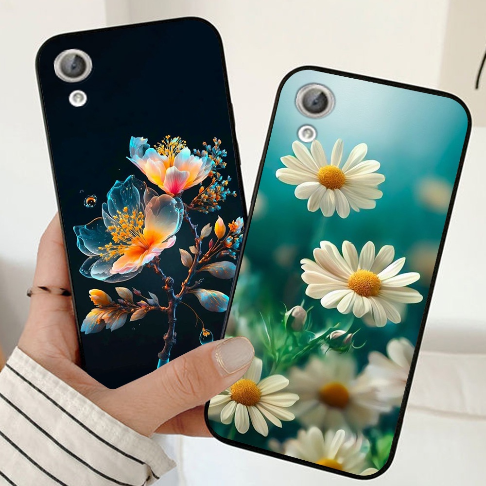 Ốp lưng huawei y6 ii / y6ii in nhám hình hoa cỏ