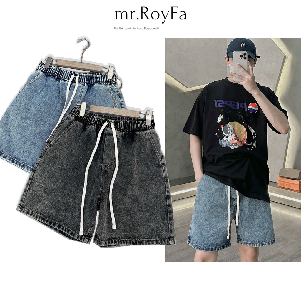 Quần Short Jean ngắn Basic Streetwear lưng thun cao cấp