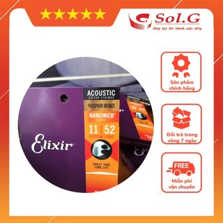 Dây Đàn Guitar Elixir Acoustic 16027 (Phosphor) cỡ 11 Phân Phối Nhạc Cụ Phụ Kiện Chính Hãng SolG