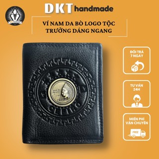 Ví nam da bò cefiro logo tộc trưởng dáng đứng thiết kế thời trang cao cấp 10*12cm