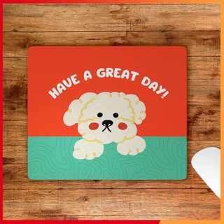 Lót chuột - Bàn di chuột 21x26cm, In hình chú chó cute, chất liệu cao su tự nhiên