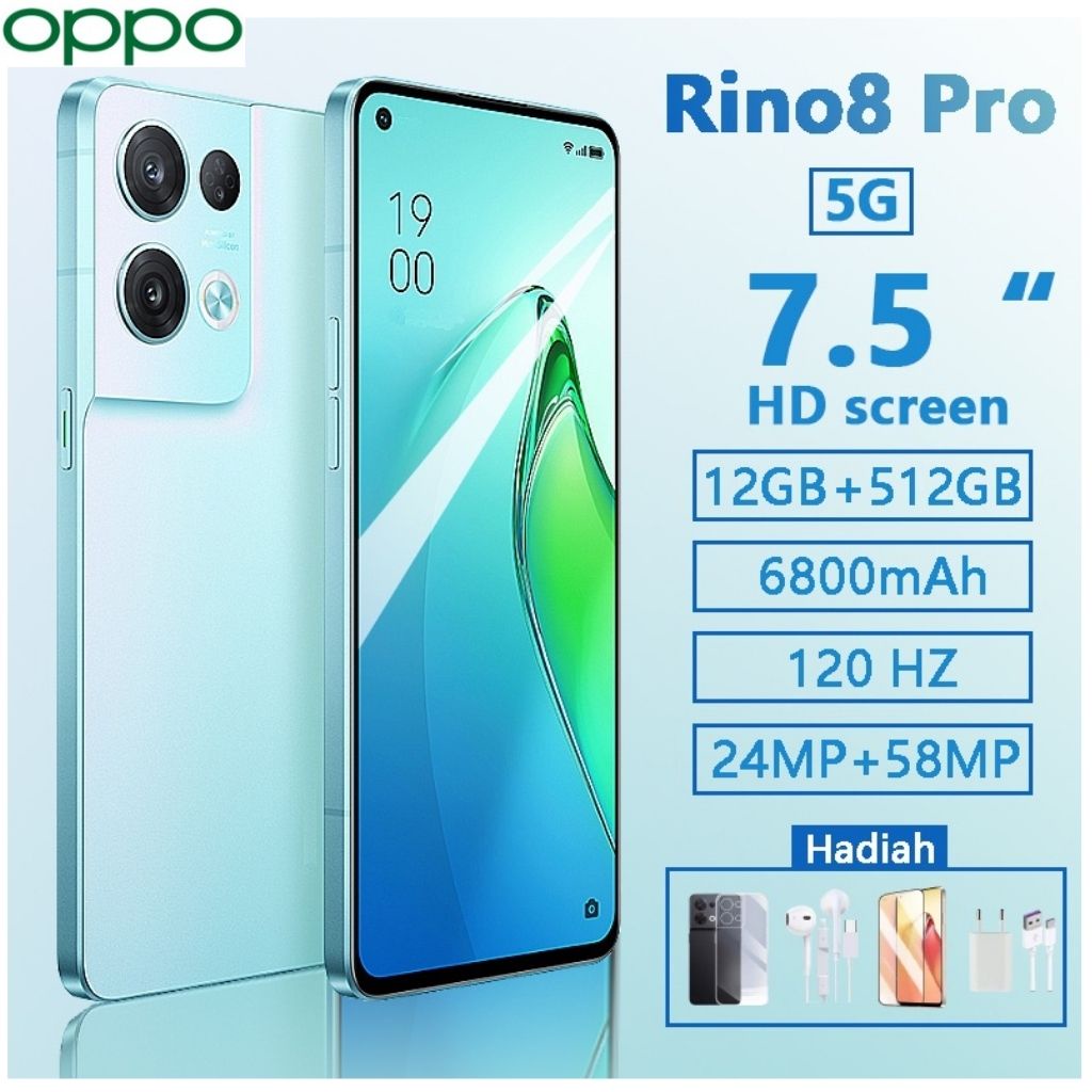 Điện thoại di động reno8 Pro mới nguyên bản 12+512GB smartphone toàn màn hình Android Dual Sim Hàng Chính Hãng