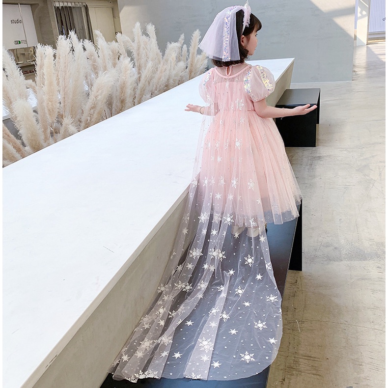 Váy công chúa Elsa kèm tà dài cho bé gái 3-11 tuổi - Mẫu mới nhất 2022