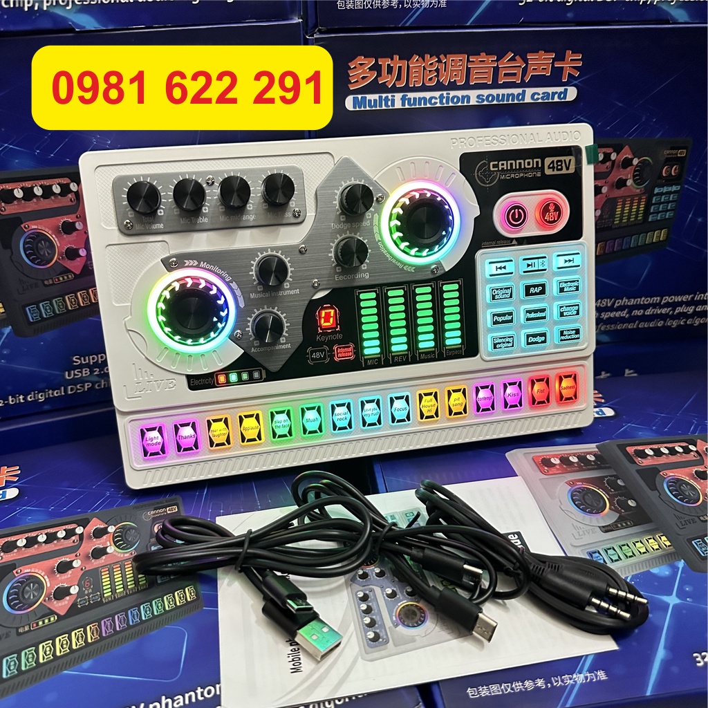 Bộ hát live mới SoundCard X5 Bm900 Hỗ trợ Auto-tune, Bluetooth, Pin sạc, Đèn LED và nhiều hiệu ứng â