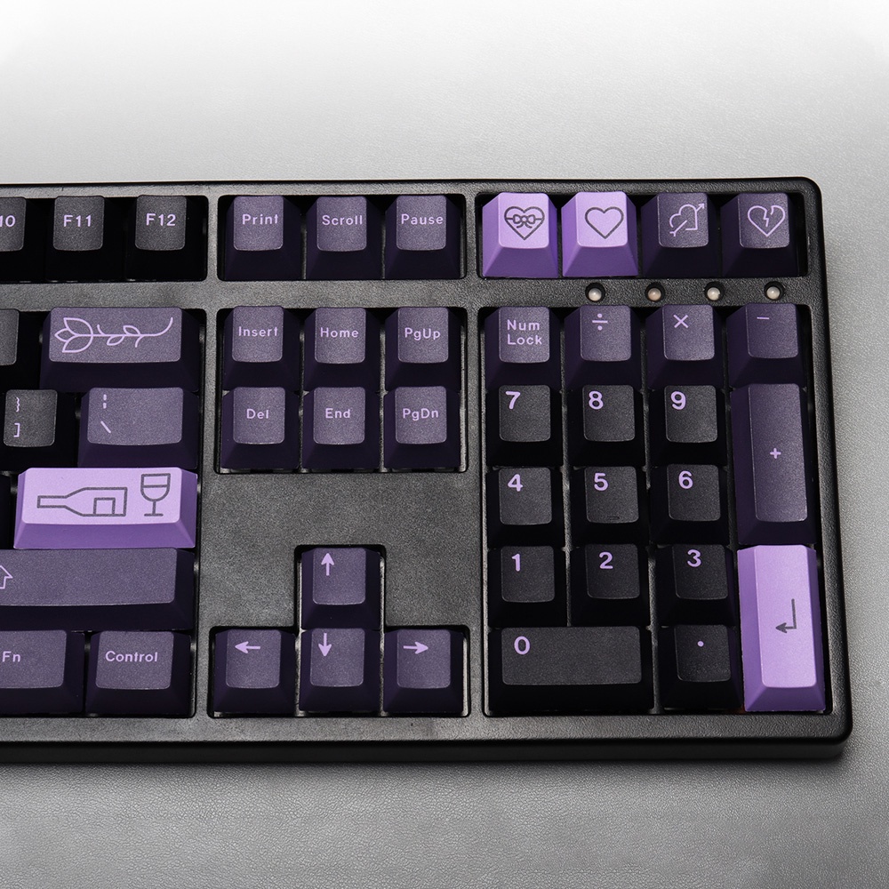 Bộ nút bàn phím cơ | Keycap Cherry First Love Purple PBT Dyesub - English