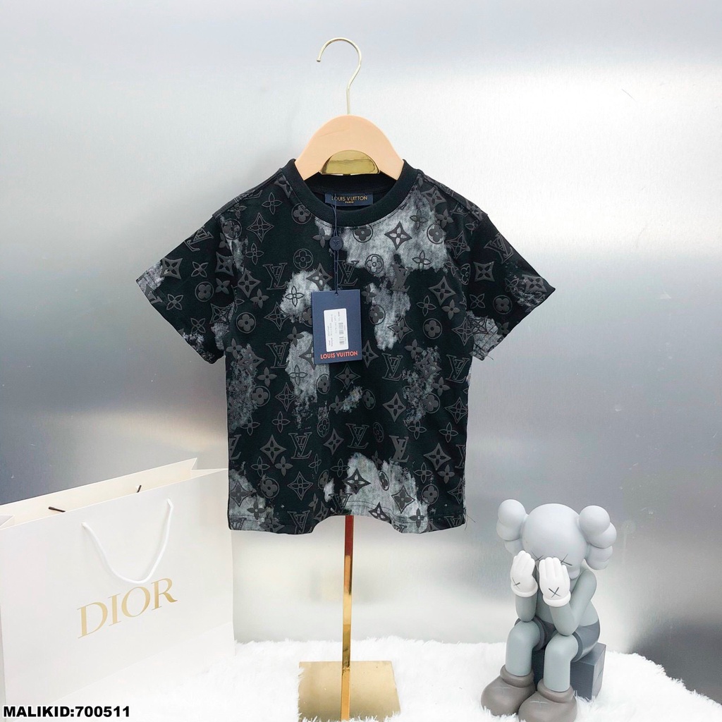 Áo phông Lv loang 2 màu đen trắng bé trai