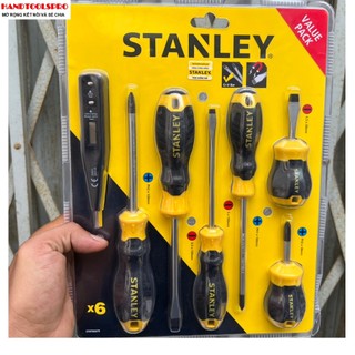 STMT66679/Bộ tuốc nơ vít đa năng 6 cây tặng kèm bút thử điện Stanley
