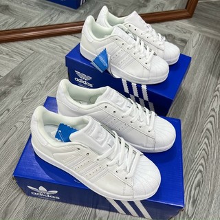 Giày thể thao sneaker sò trắng full, super star full trắng giày das sò trắng full nam nữ cao cấp