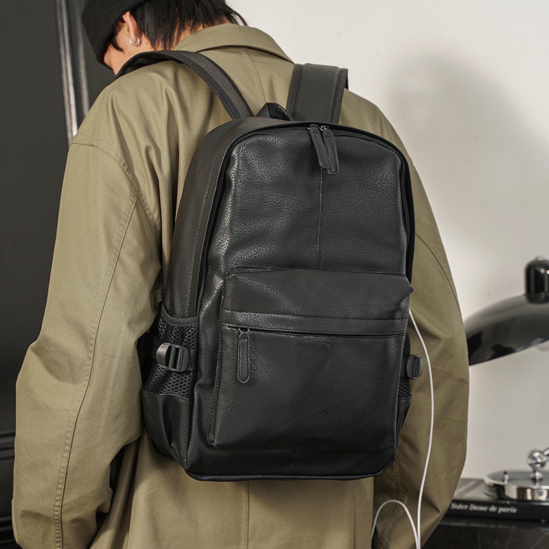 Balo Da Thời Trang Ulzzang Nam Nữ,Da PU Cao Cấp,Đựng Laptop 15,6 in