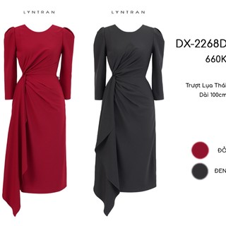 Váy xòe LYN TRAN DX-2268D Chất Trượt Lụa Thái Mềm Mịn Trơn Sóng