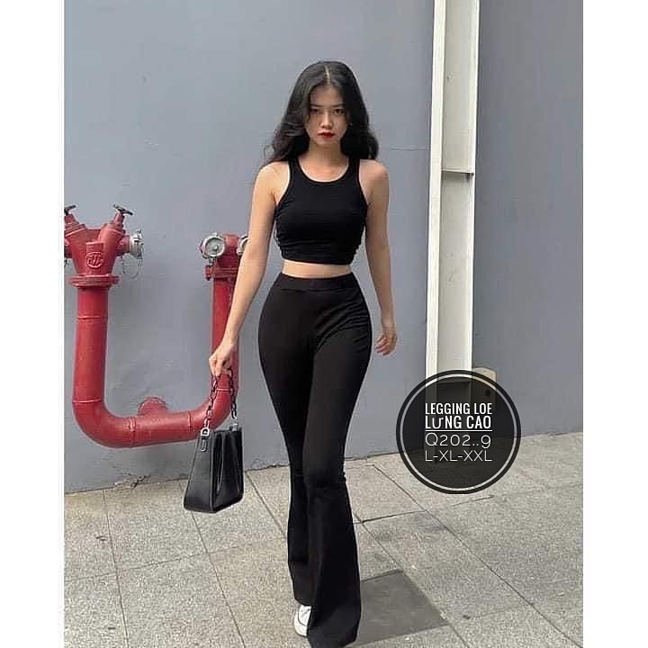 Quần legging Bigsize 55-90kg ống rộng lưng cao, mặc đi chơi đi làm đều được