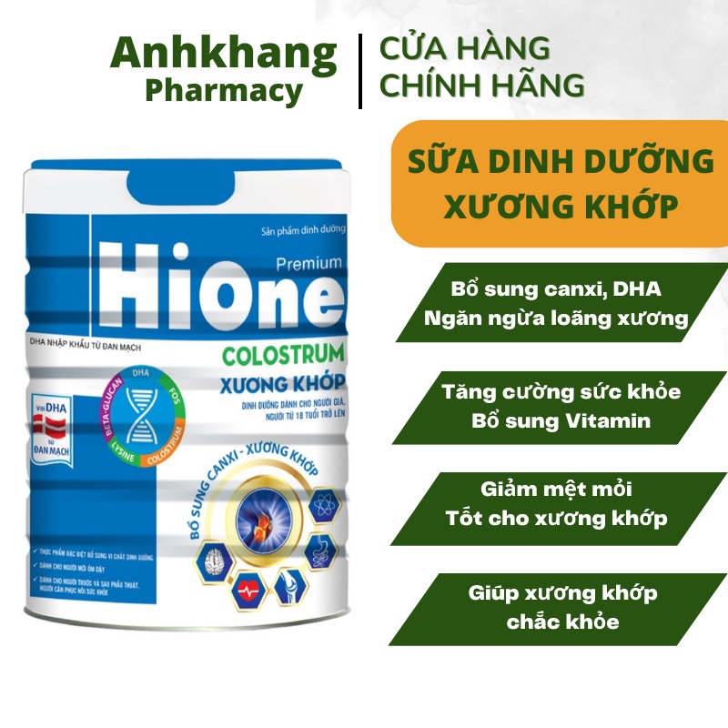 Sữa dinh dưỡng cao cấp Hi One Colostrum, Hỗ trợ đau nhức khớp, Bổ sung canxi, chống loãng xương ở người trưởng thành