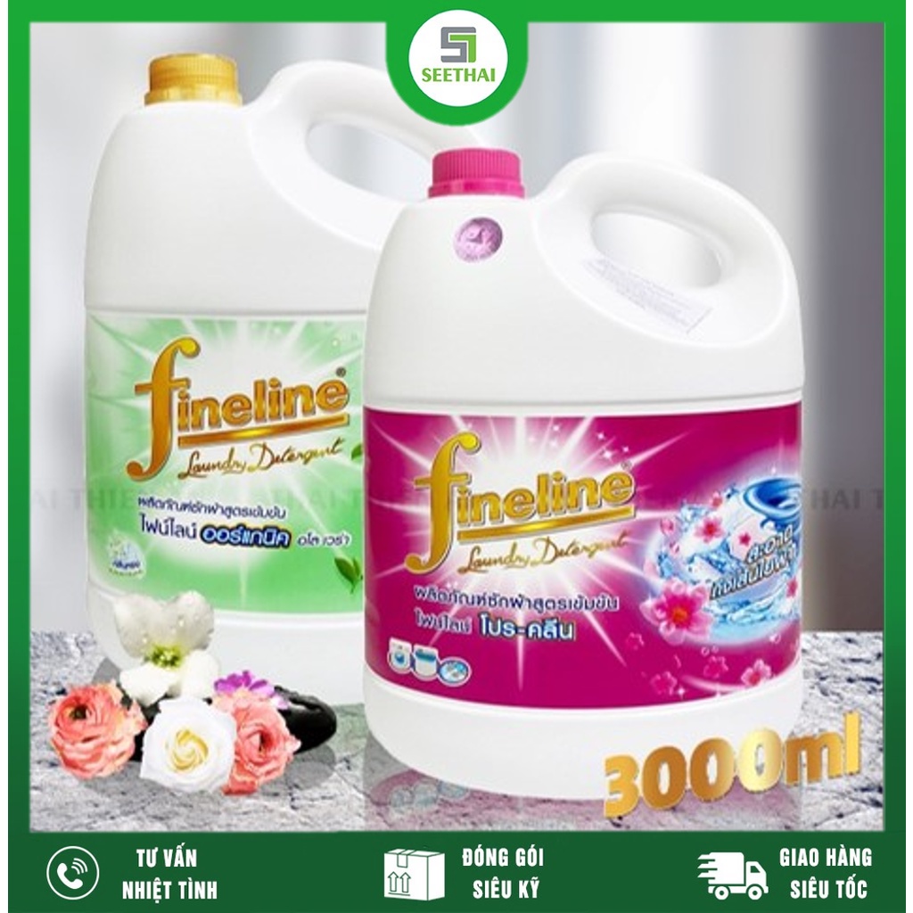 Nước giặt xả FINELINE Thái Lan 3000ml - can