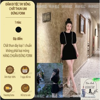 Đầm bigsize đi tiệc cho người trẻ (Có váy bigsize) chất thun Umi co dãn 4 chiều đứng form