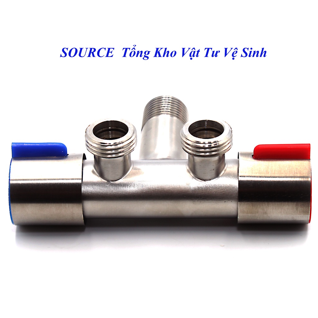 Vòi Nước Inox 304 2 Đầu Đóng Mở Riêng Biệt Siêu Tiện Lợi