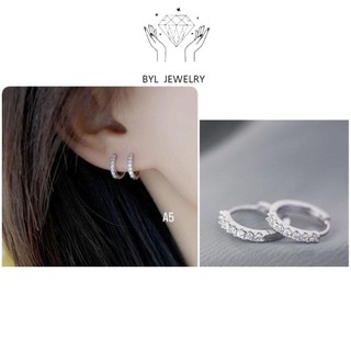 Bông tai nữ - Bông tai bạc nữ kiểm dáng bấm - phụ kiện thời trang - BYL JEWELRY