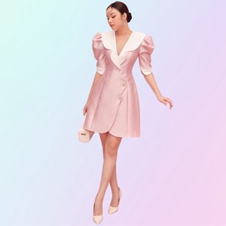 Đầm bigsize chất tafta cổ V vai xếp li tạo điểm nhấn ( Thời trang Vicky G - Anitagreen ) HN0323