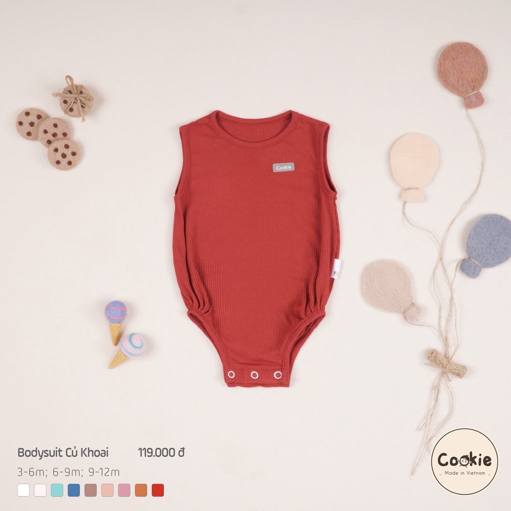 [COOKIE]  Bộ Bodysuit củ khoai cho bé size 3-6m, 6-9m, 9-12m