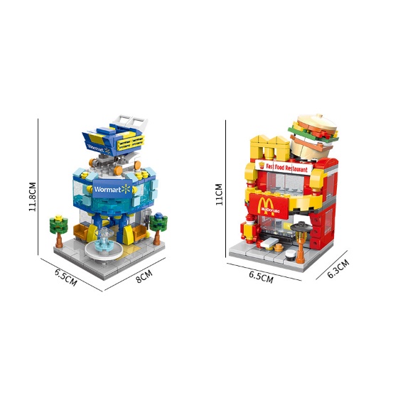 07047 Đồ Chơi Lắp Ghép Lego, Đồ Chơi Giáo Dục, Lego Xây Dựng Thành Phố, Mẫu Các Cửa Hàng, 160+ PCS, Hộp 26cm