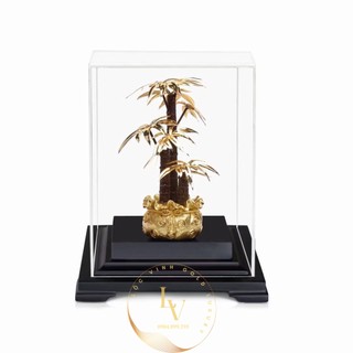 Chậu Kim Ngân Mạ Vàng - Dát Gold 24K quà tặng cao cấp trang trí nhà cửa - Lộc Vinh Gold Luxury.
