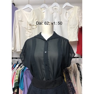 Áo sơ mi si tuyển 2hand voan đen
