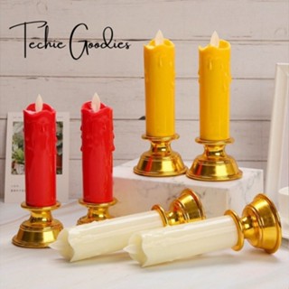 Đèn LED nến điện tử trang trí - Bộ 2 nến điện tử không khói - Sử dụng pin 3A