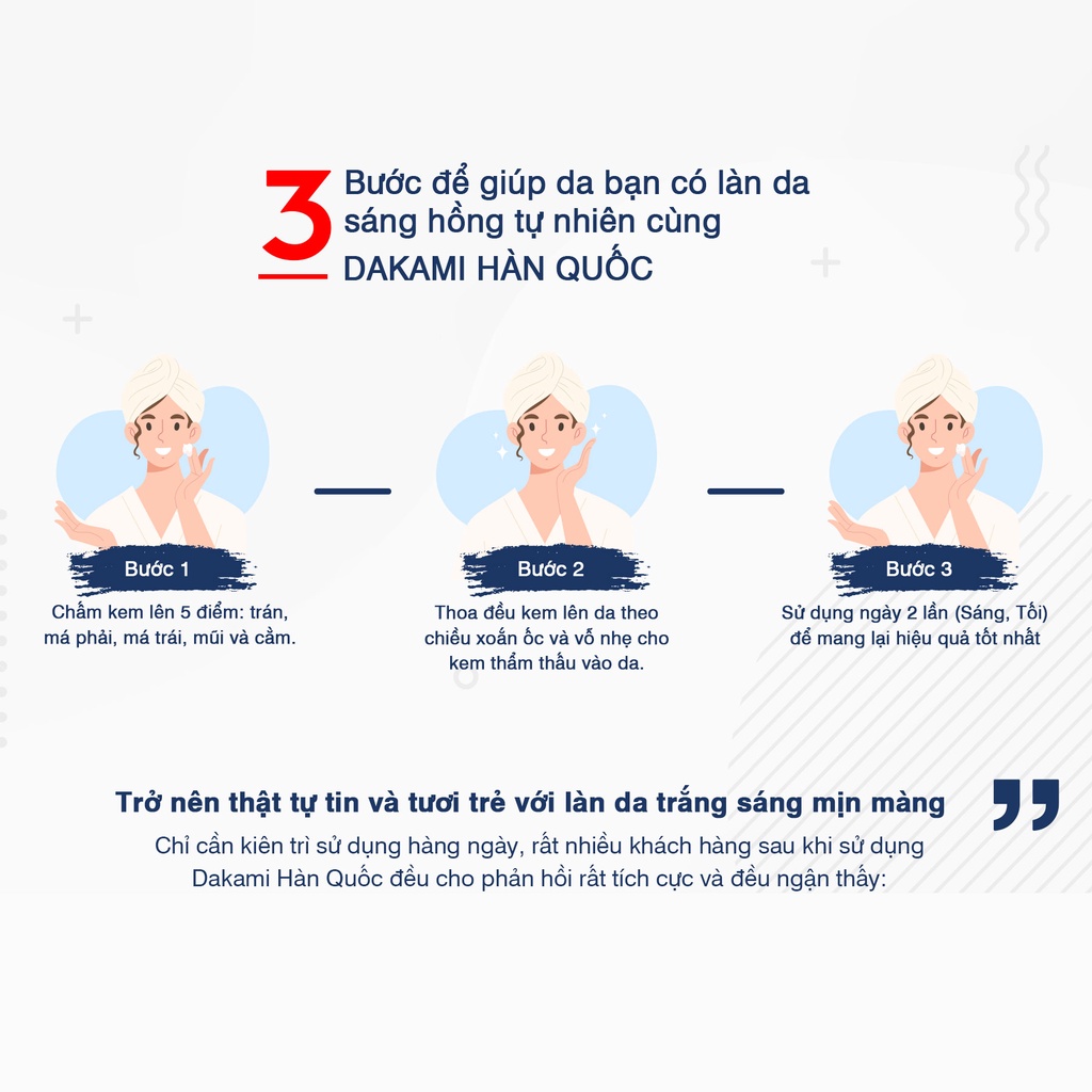 Kem Dakami II - dưỡng trắng da mặt, mờ nám tàn nhang hộp 30G