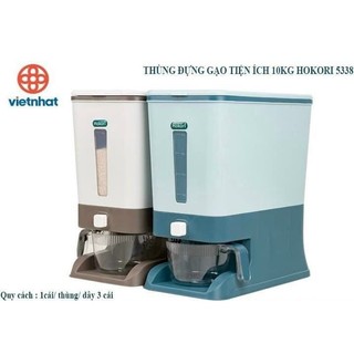 Thùng đựng gạo thông minh, chống ẩm, dung tích 10kg Việt Nhật plastic, cực kì CAO CẤP và Tiện dụng