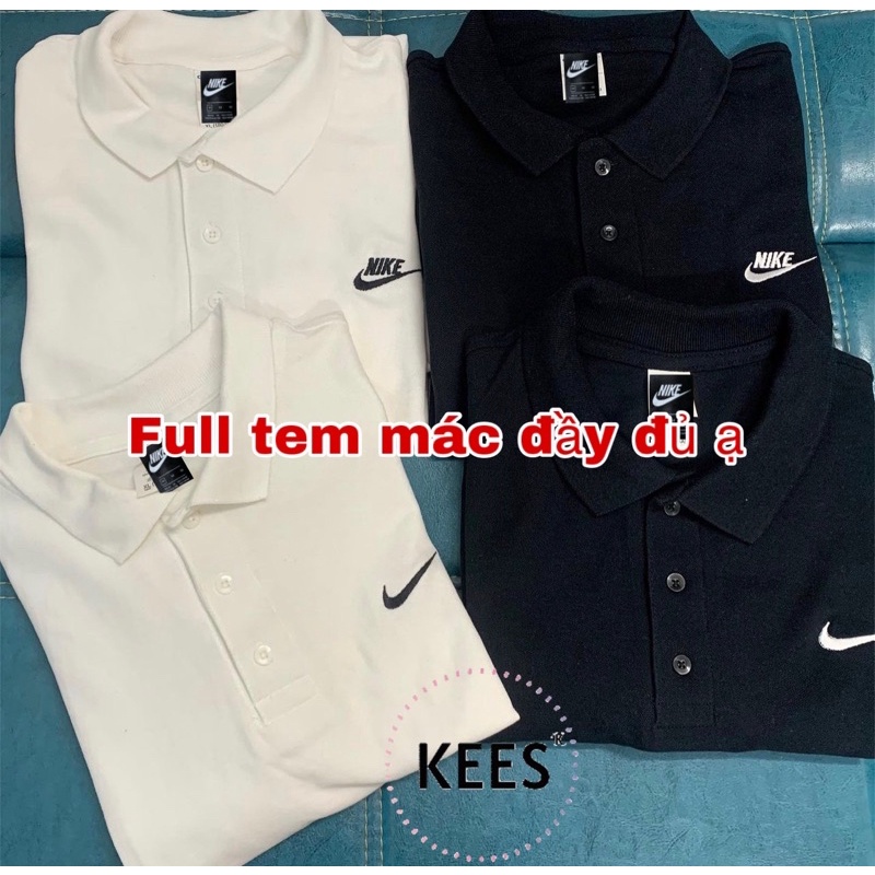 Áo Polo Nike Basic Cổ Bẻ Nam Nữ Chất Vải Cotton Da Cá Sấu Full Cao Cấp