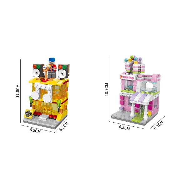 07047 Đồ Chơi Lắp Ghép Lego, Đồ Chơi Giáo Dục, Lego Xây Dựng Thành Phố, Mẫu Các Cửa Hàng, 160+ PCS, Hộp 26cm