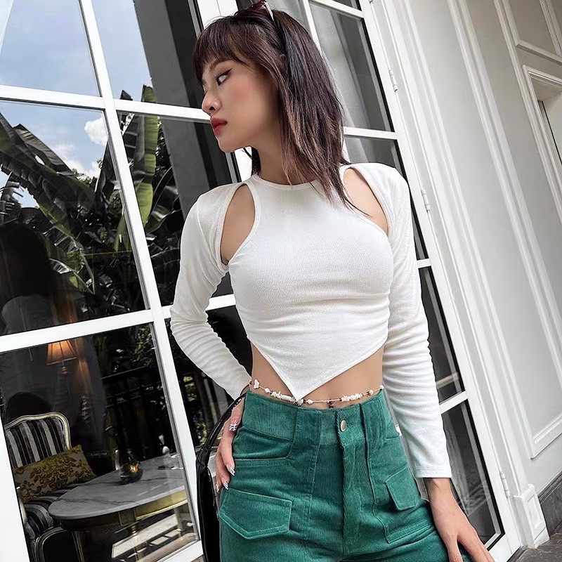 ÁO TAY DÀI KHOÉT VAI VẠT NHỌN A4