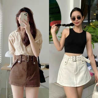 CHÂN VÁY JEANS KÈM BELT (KÈM VIDEO HÌNH THẬT)