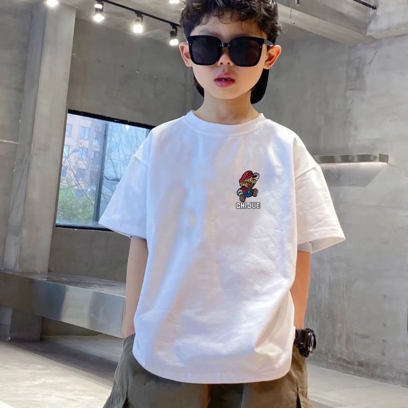 Set 2 áo phông hình Mario cho bé