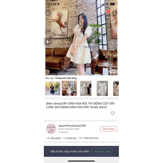 Pass váy trắng gấm hoa