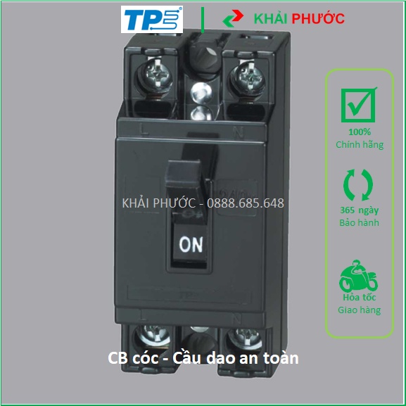 CB CP cóc Cầu dao an toàn aptomat át tô mát màu đen 6A 10A 15A 20A 30A 40A TPE Tiến Phát - Khải Phướ