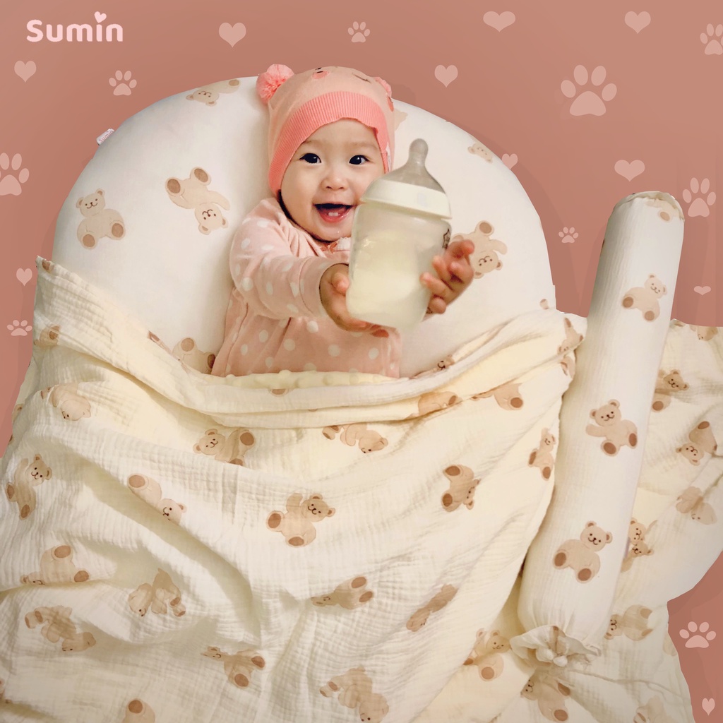 Gối chống trào ngược vải xô Muslin Organic cao cấp