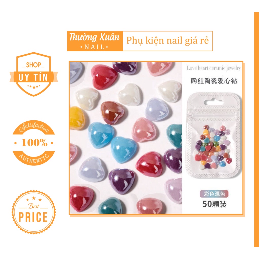 Set 50c Charm Tim Bóng Mix Các Màu