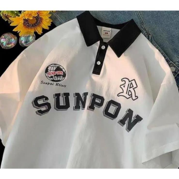 Áo thun có cổ , áo polo tay lỡ form rộng - SUNPON