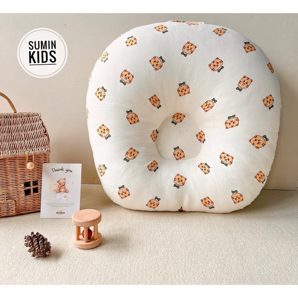 Gối chống trào ngược vải xô Muslin Organic cao cấp